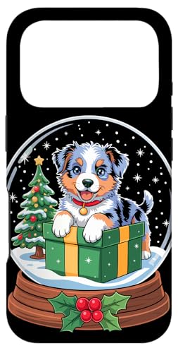 Christmas Snow Globe Australian Shepherd X-Mas Aussie Dog Coque pour iPhone 17 Pro