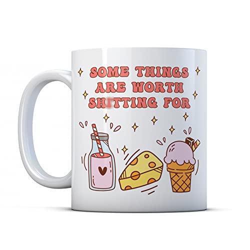 Finger prints - Some Things are Worth Sh*tting for - Funny Lactose Gift Mug, Ceramic, 11fl.oz.