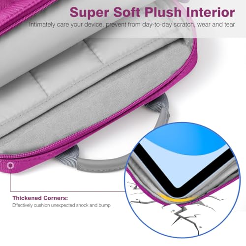 Image of Dadanism 9-11 Inch Tablet Sleeve Bag Carrying Case with Shoulder Strap for iPad (A16) 11 inch, iPad 10th Gen 10.9 inch, iPad Air M4 /Pro M5 11 inch, iPad 9 /8 /7th 10.2 inch, Galaxy Tab A11+ Plus 11 inch, Fuchsia