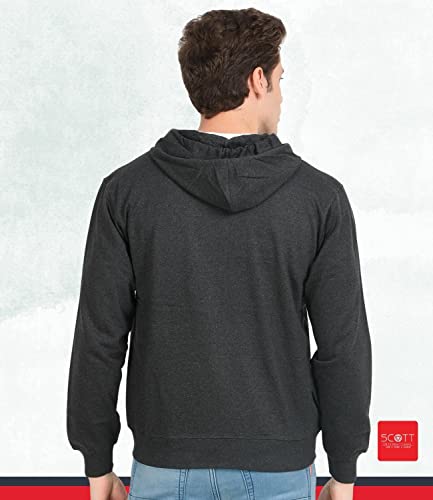 Image of Scott International Men's Solid Cotton Hoodies for Men, Trendy and Comfortable Sweatshirts for Men, Stylish Winter Wear with Hood and Pockets, Fashionable Hooded Sweatshirts