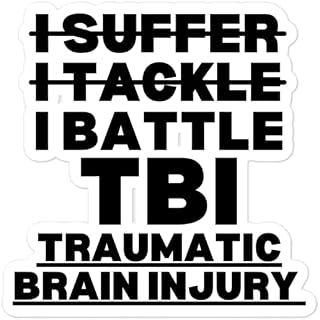 TBI Traumatic Brain Injury Awareness Sticker Perfect for Concussion Recovery Gifts, Brain Injury Gifts, and TBI Awareness which advocates Social Acceptance and Education.