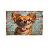GQmoney Poster de dessin animé Chihuahua - Peinture décorative sur toile - Poster mural et tableau d'art moderne - Décoration de chambre familiale - 40 x 60 cm