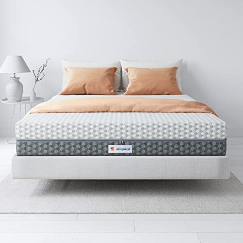 Image of Sleepwell Dual PRO Spring Reversible 8-inch Double Bed Size, Gentle and Firm Spring Mattress with Impressions Memory Foam & Airvent Technology (Grey, 78x48x8)