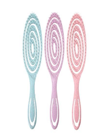 Detangling Hair Brush Lilac Colour Anti Break and Dissolve Knots for Wet Wavy Curly Hair and Extension for Women Ergonomic Spiral Design - Image 2