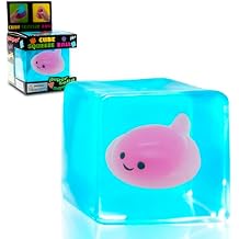 Stress Cube Fidget Toys Adults - Sensory Toys for Kids with Autism Stress Ball - Glow in The Dark Blobfish Inside, Squishy Sensory Toy, Stress Relief Toy for Halloween, Christmas & Birthday Gift