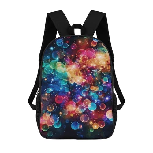 Colorful Rainbow Stars Backpack for Men Women, Heavy Duty Backpack Large Capacity, Durable Lightweight Travel Daypack