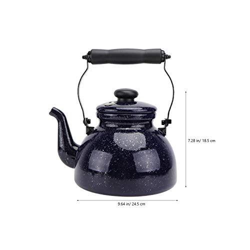 HEMOTON Apito de bule de chá esmaltado, apito, chaleira, fogão, água, chaleira, água, fervente, cozi