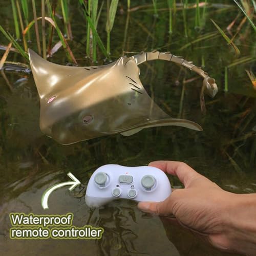 Hylukon Remote Control Shark Boat, 2.4G RC Stingray Toys for Teens, Sealed Waterproof RC Boat with Two Rechargeable Batteries High Simulation Animal Water Toys - Image 7