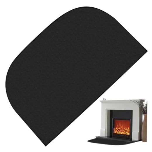 Jiavlyx Alfombrilla Protectora para Chimeneas, 80 * 50cm Alfombra Ignífuga para Chimenea, Tapete para Fuego, Alfombra Ignifuga Semiredonda, Alfombrilla Chimenea para Proteger El Suelo contra Chispas