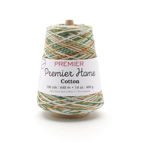 Premier Yarns Home Cotton Cone Yarn, Ideal Knitting and Crochet Supplies, Made of Recycled Cotton and Polyester, Woodland, 700 Yards
