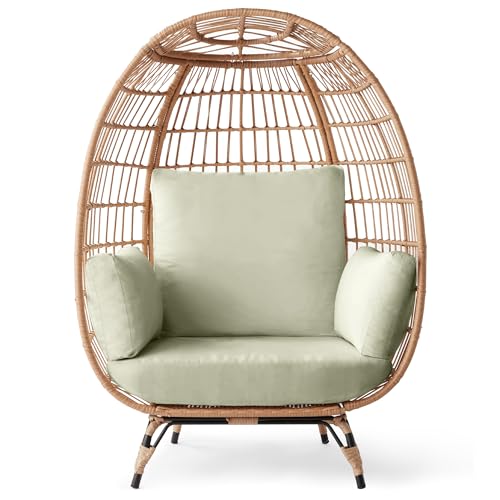 Best Choice Products Wicker Egg Chair, Oversized Indoor Outdoor Lounger