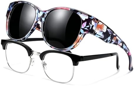 TJUTR Polarized Sunglasses Fit Over Glasses for Women, Oversized ...