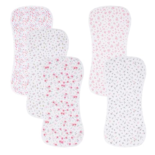 Image of Gelisite 5 Pack Cotton Baby Burp Cloths Extra Absorbent Soft for Baby Boys and Girls (Flower-2), DGB5-LT