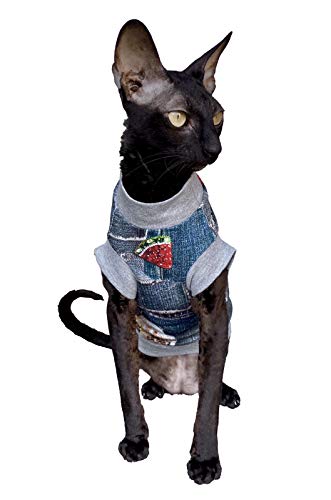 Kotomoda Hairless Cat's Cotton Stretch T-Shirt Icecream For Sphynx Cats (Xl) #TOP3