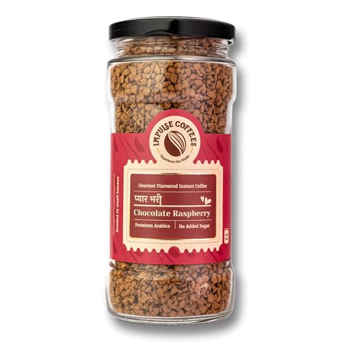 Image of Impulse Coffees Pyaarbhari Chocolate Raspberry Instant Coffee Powder| Raspberry Flavoured Coffee| Coffee Powder In Fresh| Sweet & Fresh Notes|Medium Roasted Coffees Beans |Instant Coffee Delight|100Gms