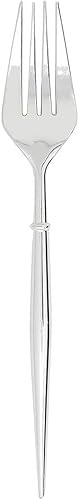 Miniatura 7 de Efavormart - Juego de 24 tenedores de plástico resistentes plateados de 8 pulgadas, cubiertos desechables de plástico prémium