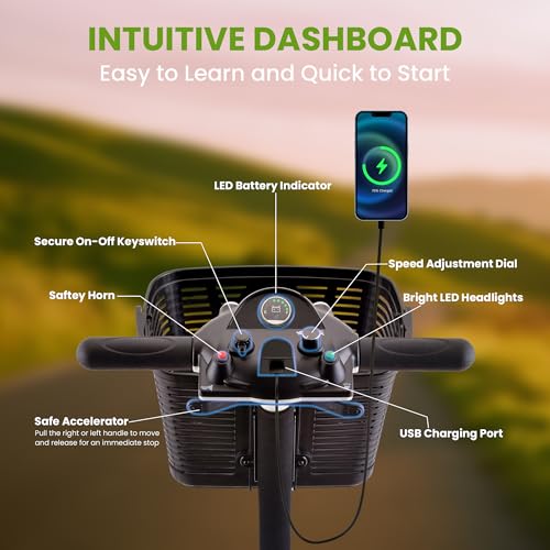 Image of Mobility Scooter for Seniors, Mobility Scooters for Adults, Powered Mobility Scooters, Foldable Motorized Electric Scooter for Adult, Lightweight Folding Electric Wheelchair, Load 300Lbs (R100 Sliver)
