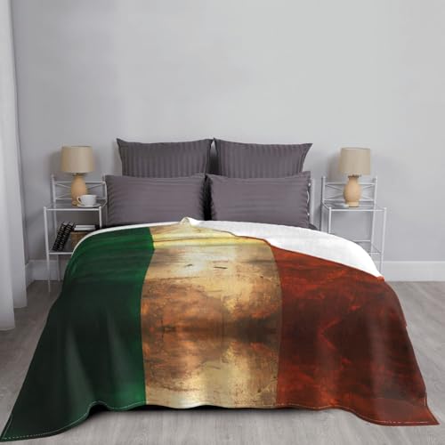 Couverture drapeau irlandais flanelle 203x152cm pour soirée cinéma et salon