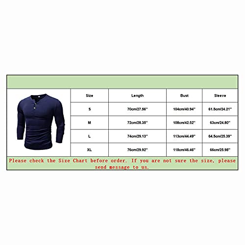 Dreamyth Men's Casual Long Sleeve Henley T-Shirt,Fashion Solid Color Cotton Tops For Men,Slim Muscle Work Tops Blouse #TOP7
