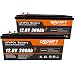 Qidianfy 2 Pack 12V 300Ah Lithium LiFePO4 Battery, 200A BMS, 3840Wh