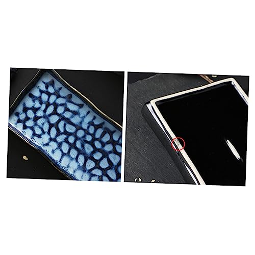 Plato rectangular de cerámica para sushi y frutas miniatura 6