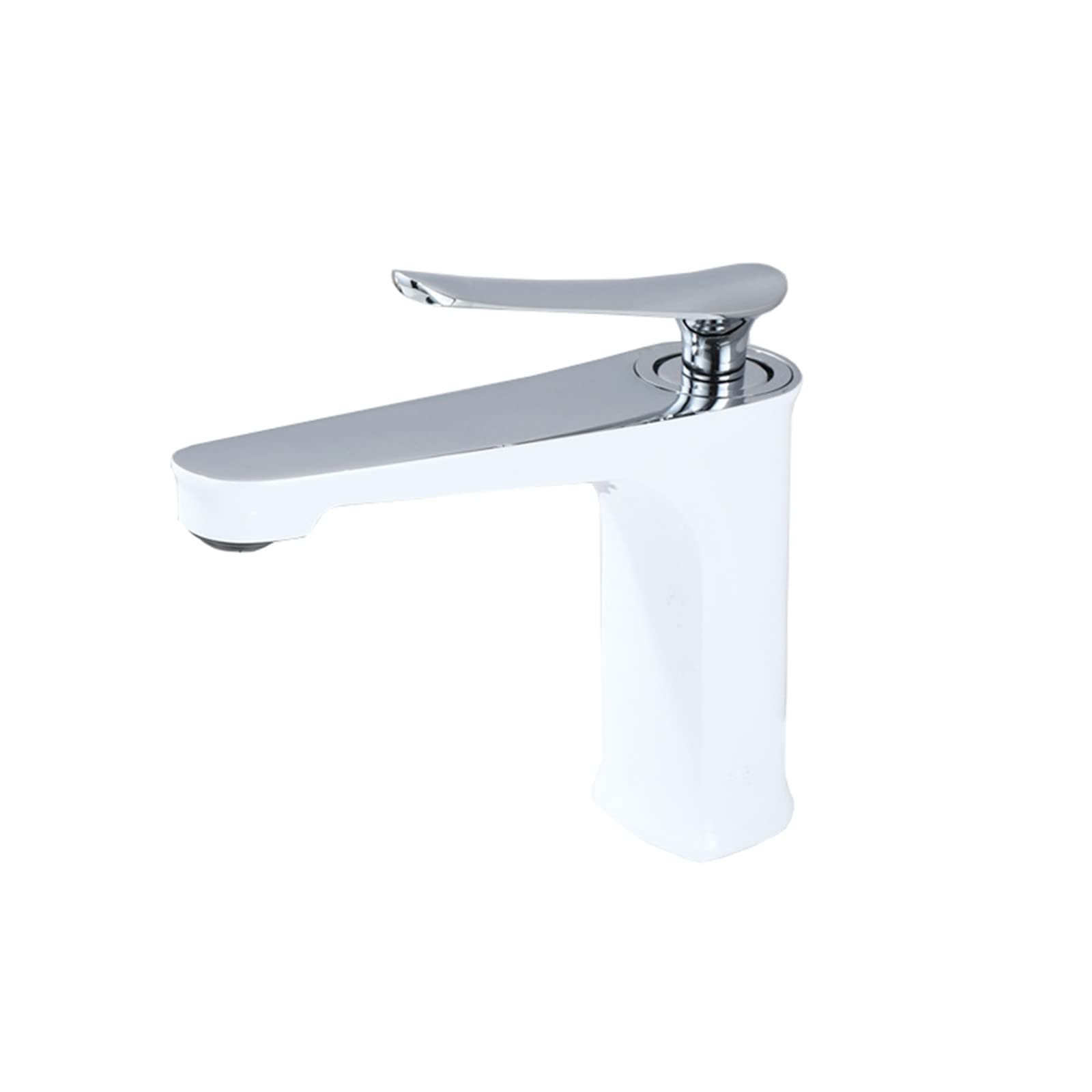 ZYCHSJXA Bathroom Sink Faucet Single Hole White,Bathroom Handle Brass,Bathroom Faucet,Tall Black,Chrome(White A)