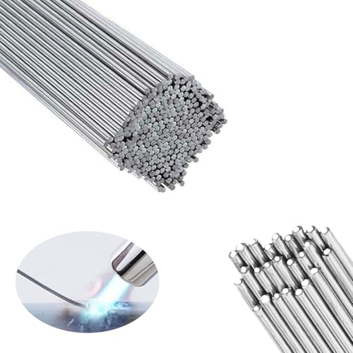 JOYOLA 50 Piezas Varillas de Soldadura de Aluminio, 1.6 X 330 mm Varillas de Soldadura de Aluminio a Baja Temperatura, Alambre de Relleno para Reparación de Tubos de Aluminio