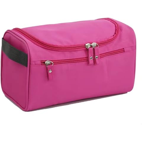 Men's Toiletry Bag Canvas Shaving Dopp Kit Leather Travel Bags Organizer Toiletry Kit, rose red Cover