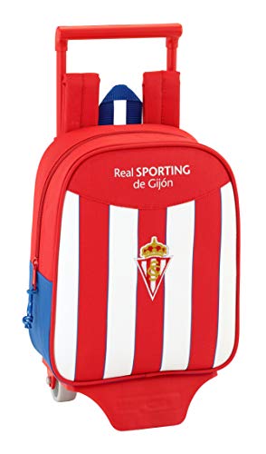 Preisvergleich Produktbild Kindergartenrucksack Real Sporting De Gijon - Offiziell - mit Trolley Safta