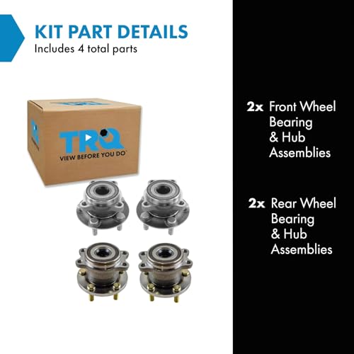 Image of TRQ 2 Piece Front Rear Wheel Bearing & Hub Assembly Set Compatible with 2005-2009 Subaru Legacy Outback