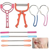 MINGBOLIN outils d'épilation faciale,8 Pièces Epilateur Visage Femme Épilateur de Visage à Ressort épilateur manuel pour femme outil de filetage à ressort,pour Joues,Menton,Lèvre Supérieure