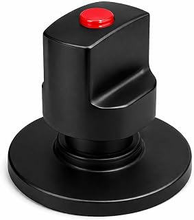 Mando Redondo y Escudo para EJE CUADRADO | Repuesto Universal para Llaves de Paso y Grifería | Mango Ergonómico de Alta Resistencia en Acero | Compatible Agua Fría y Caliente (Negro)