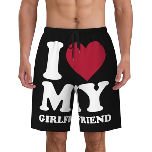 I Love My Girlfriend Trunks Mans Swim Trunks Quick Dry Swimming Shorts Board Shorts