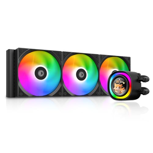 ID-COOLING FX360 LCD Premium 360mm AIO Liquid CPU Cooler with 1.48″ Full-Color LCD Display, 350W TDP, Intel LGA1851/1700 & AMD AM5/AM4 Support