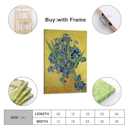 Toile décoration murale Iris Van Gogh grand poster pour salon moderne