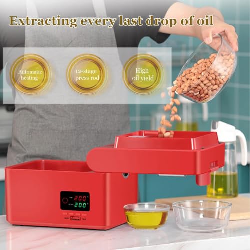 Prensa de aceite plegable doméstica automática para avellanas y colza en color amarillo 5