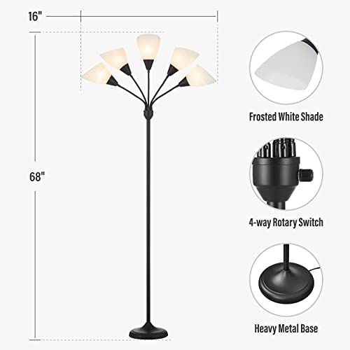 Honoding CX00004 Medusa Floor Lamps Standing Lamps 5 Heads Adjustable Reading Light Large Shade Use E26 A19 Bulb Floor Lamps thumb #5