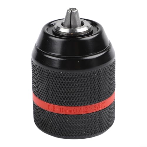 Image of Glewi Self-Locking Keyless Drill Chuck 0.8-10mm with 3/8-24UNF Thread Ratchet Back for Electric Drills Metal Working Tool Black Red