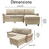 Serta Copenhagen Reclining Sectional Sofa, Small Couch with Built-In Storage, Low-Maintenance & Family-Friendly Fabric, Right Storage Chaise, Beige