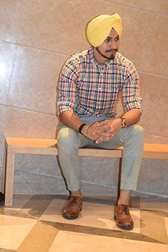 Planet 007 Turban traditionnel sikh Pagri Punjabi Pagg Dastaar Punjabi Turban Dastar Voile complet Jaune 5 m Cover