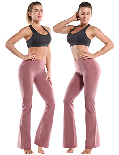Image of BUBBLELIME 29 inch /31 inch /33 inch /35 inch /37 inch 3 Styles Women's High Waist Bootcut Yoga Pants Basic /Side Pockets Tummy Control Workout Flared