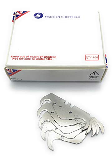 Jewel Super Hooked Carpet Cutting Blades X 100 Made in Sheffield England