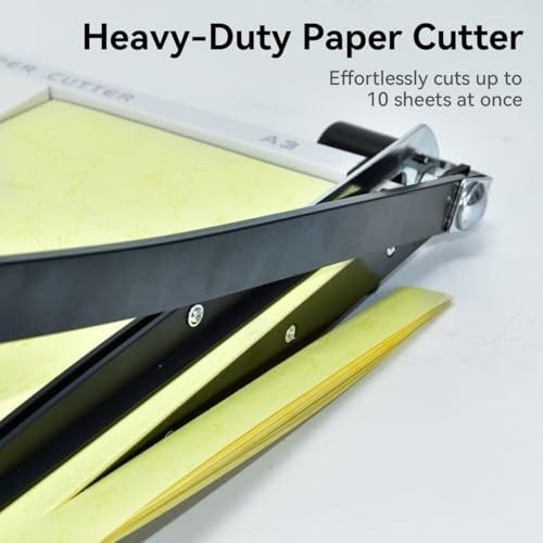 ECVV A4 Paper Cutter Heavy Duty 10-Sheet Capacity Guillotine Trimmer Portable Paper Cutting Machine for Cardstock, Photos, Scrapbooking, Office, Classroom, Studio, Blade Safety Lock & Magnetic Guide