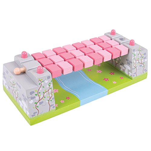Bigjigs Rail Pink Fairy Rope Bridge for Wooden Train Set - Train Set Accessories