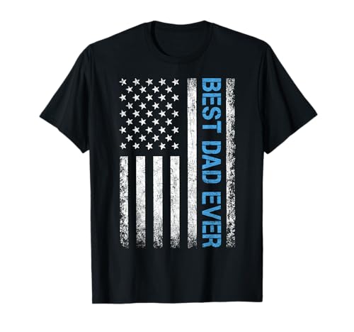 Father's day Best dad ever with US american flag Camiseta