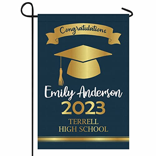 Personalized Graduation Garden Flag Class Of 2023 Graduate Flag For Outdoor Yard House Banner Home Lawn Welcome Decoration 12.5" X 18" Double Sided #TOP11