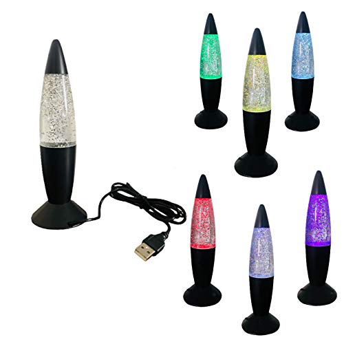 Lampe à lave à paillettes USB et veilleuse de nuit LED multicolore