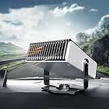 12V Tragbare Autoheizung,150W Auto Heizung Entfroster, 2 in 1 Auto Windschutzscheibe Heizung & Kühlventilator Entfroster,360° Drehbar Auto Windschutzscheibe Demister Stecker Zigarettenanzünde