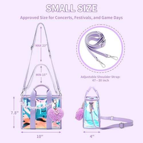 Bolso pequeño iridiscente transparente para mujer miniatura 4