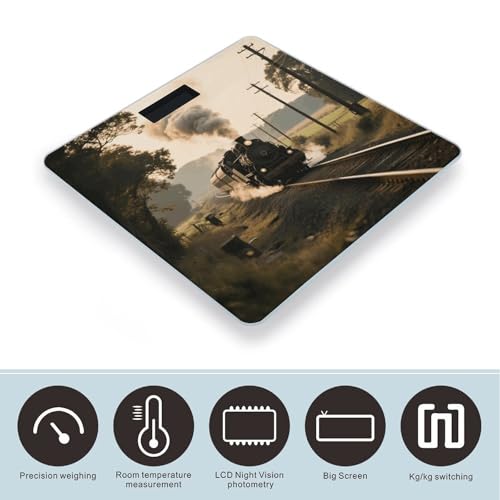 Báscula digital para baño Steam Train LCD 400 Lb miniatura 3